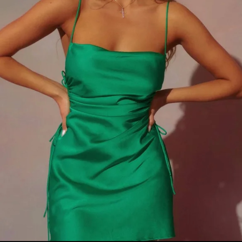 Miss Lola Trips To Cancun Green Mini Dress